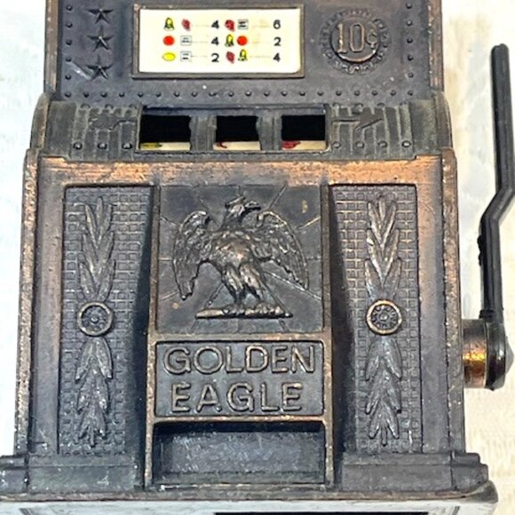 VTG Diecast Metal Toy Mini Pencil Sharpener Slots Machine w/Movable Lever2"x2.5 - Picture 6 of 11